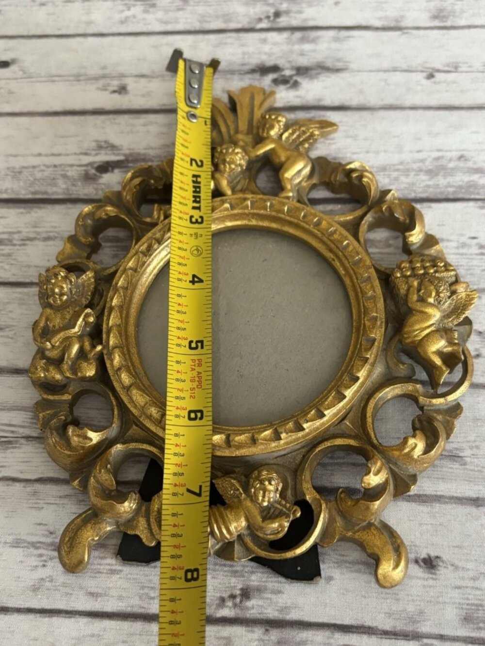 Vintage Ornate Gilt Wood Desk Frame With Cherubs And Florals Stand MCM - Picture 8 of 10